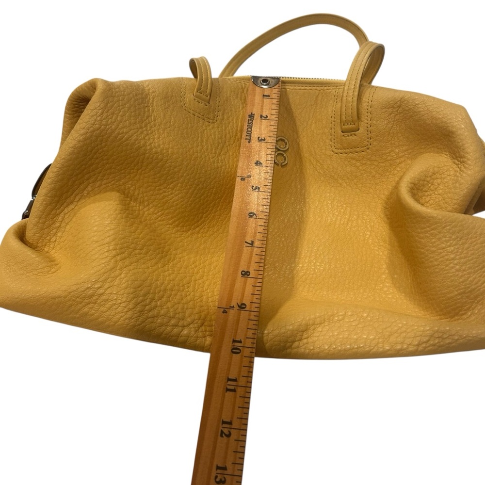 Coach Julia Satchel leather handbag purse sunflower yellow new w/ flaw vintage - Picture 6 of 17